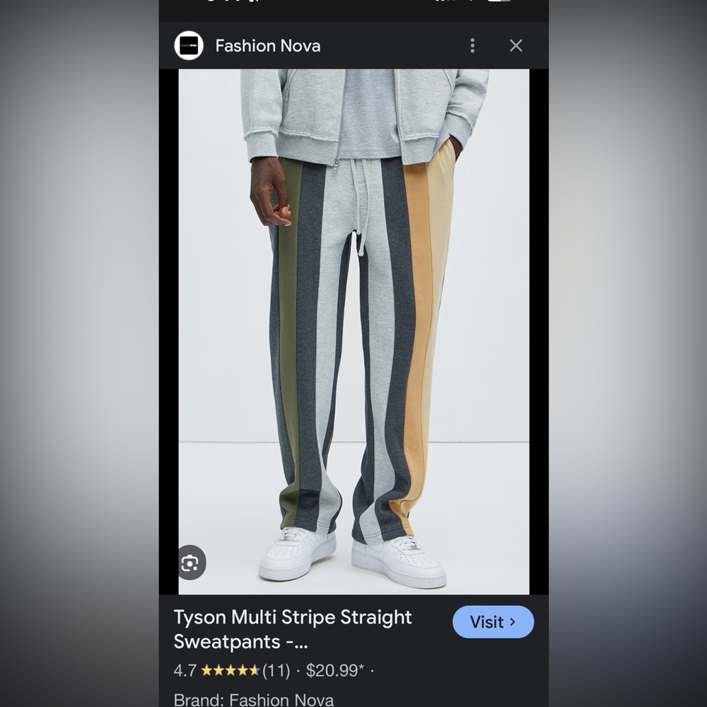 Fashion Nova Tyson Multi Stripe Straight Sweatpants